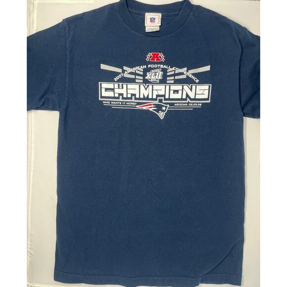 NFL Super Bowl XLII 2007 American Football Conference Champions Patriots Size M - Picture 1 of 6